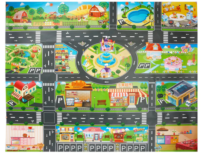 Kids' Traffic Adventure Play Mat