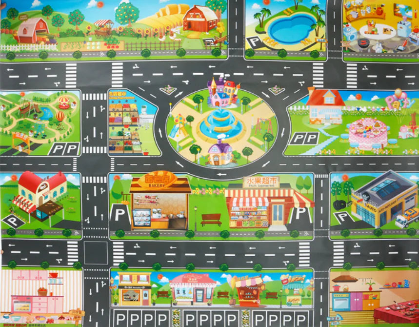 Kids' Traffic Adventure Play Mat
