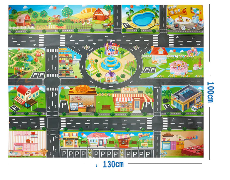 Kids' Traffic Adventure Play Mat