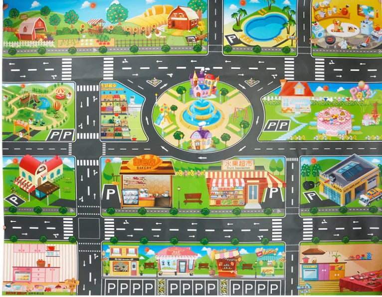 Kids' Traffic Adventure Play Mat