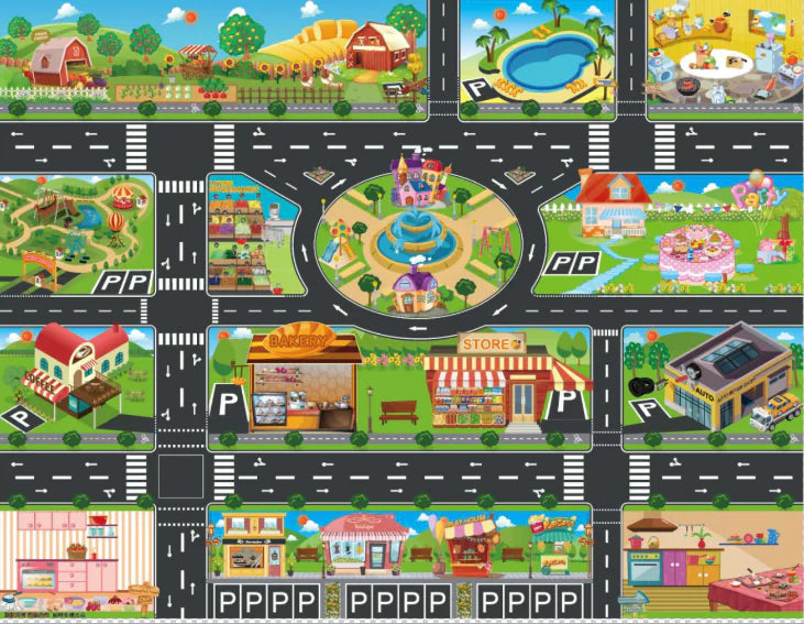 Kids' Traffic Adventure Play Mat