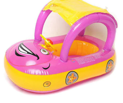 Inflatable Kids Swim Float with Car Canopy