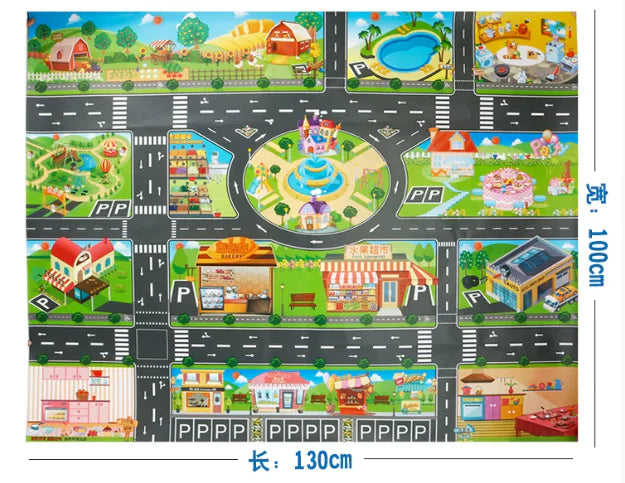 Kids' Traffic Adventure Play Mat